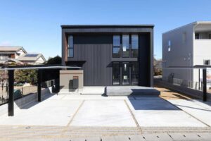 福富住宅施工事例(黒い外壁の家、外観)